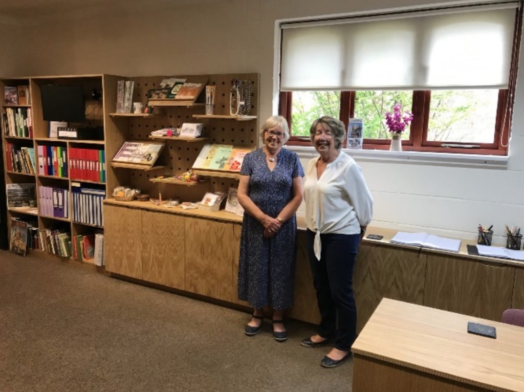 Our new refurbished look being presented by project leaders
Joan Denwood and Maggie Hollands.